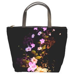 Awesome Flowers With Fire And Flame Bucket Bags