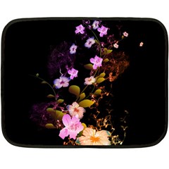 Awesome Flowers With Fire And Flame Fleece Blanket (mini)