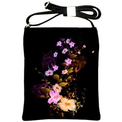 Awesome Flowers With Fire And Flame Shoulder Sling Bags