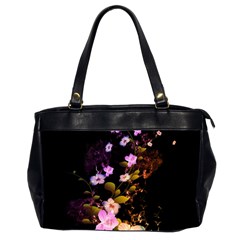 Awesome Flowers With Fire And Flame Office Handbags (2 Sides) 