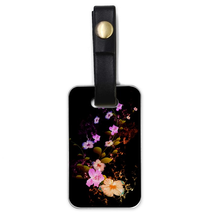 Awesome Flowers With Fire And Flame Luggage Tags (One Side) 