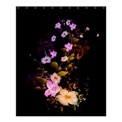 Awesome Flowers With Fire And Flame Shower Curtain 60  X 72  (medium)  by FantasyWorld7