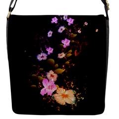 Awesome Flowers With Fire And Flame Flap Messenger Bag (s)