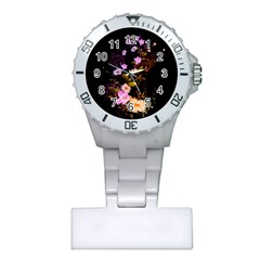 Awesome Flowers With Fire And Flame Nurses Watches