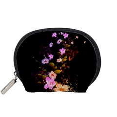 Awesome Flowers With Fire And Flame Accessory Pouches (small) 