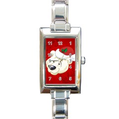 Funny Polar Bear Rectangle Italian Charm Watches by FantasyWorld7