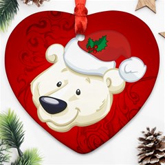 Funny Polar Bear Ornament (heart) 