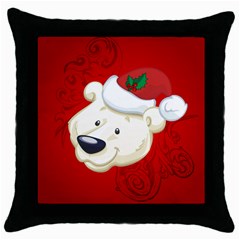 Funny Polar Bear Throw Pillow Cases (black) by FantasyWorld7