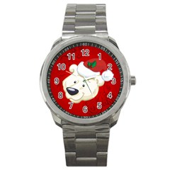 Funny Polar Bear Sport Metal Watches by FantasyWorld7