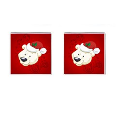 Funny Polar Bear Cufflinks (square) by FantasyWorld7