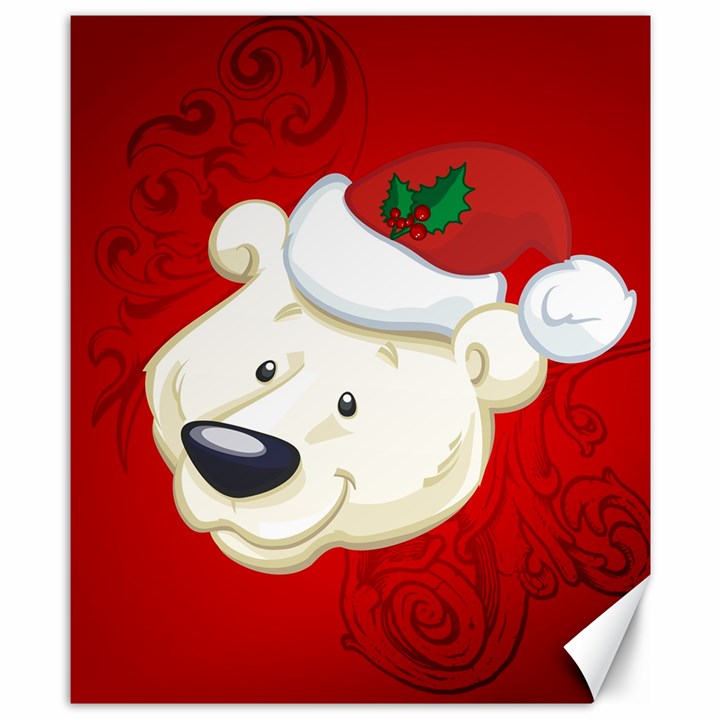 Funny Polar Bear Canvas 8  x 10 