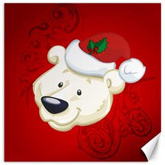 Funny Polar Bear Canvas 12  X 12   by FantasyWorld7