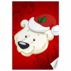 Funny Polar Bear Canvas 12  X 18   by FantasyWorld7