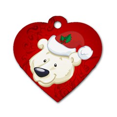 Funny Polar Bear Dog Tag Heart (two Sides)