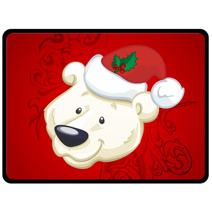 Funny Polar Bear Double Sided Fleece Blanket (Large) 