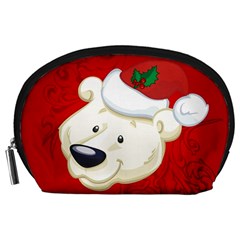 Funny Polar Bear Accessory Pouches (large)  by FantasyWorld7