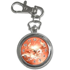 Amazing Flowers With Dragonflies Key Chain Watches