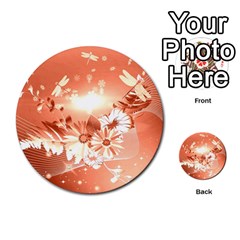 Amazing Flowers With Dragonflies Multi-purpose Cards (round)  by FantasyWorld7