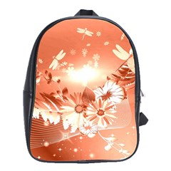 Amazing Flowers With Dragonflies School Bags(large) 