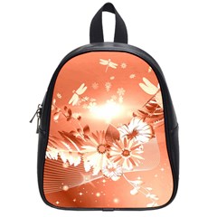 Amazing Flowers With Dragonflies School Bags (small) 