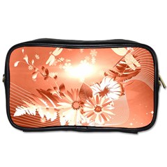 Amazing Flowers With Dragonflies Toiletries Bags by FantasyWorld7