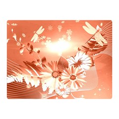 Amazing Flowers With Dragonflies Double Sided Flano Blanket (mini) 