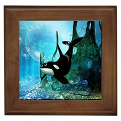 Orca Swimming In A Fantasy World Framed Tiles