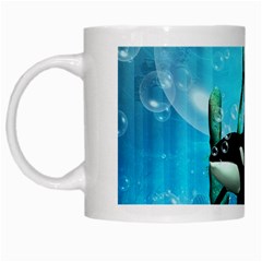 Orca Swimming In A Fantasy World White Mugs by FantasyWorld7