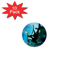 Orca Swimming In A Fantasy World 1  Mini Buttons (10 Pack) 