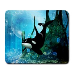 Orca Swimming In A Fantasy World Large Mousepads