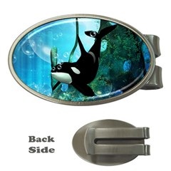 Orca Swimming In A Fantasy World Money Clips (oval) 