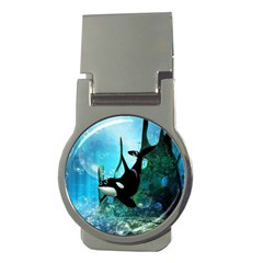 Orca Swimming In A Fantasy World Money Clips (round) 