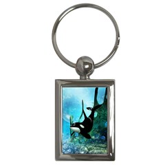 Orca Swimming In A Fantasy World Key Chains (rectangle) 