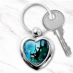 Orca Swimming In A Fantasy World Key Chains (Heart)  Front