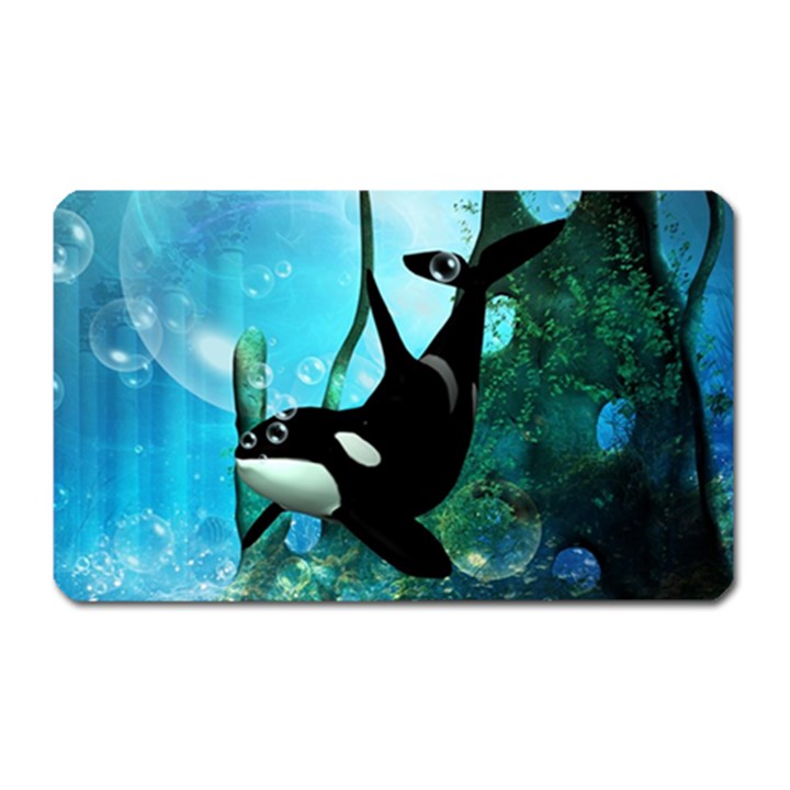 Orca Swimming In A Fantasy World Magnet (Rectangular)