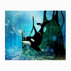 Orca Swimming In A Fantasy World Small Glasses Cloth