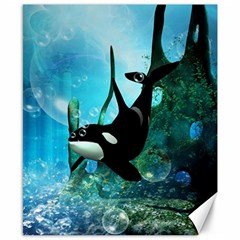 Orca Swimming In A Fantasy World Canvas 8  X 10 