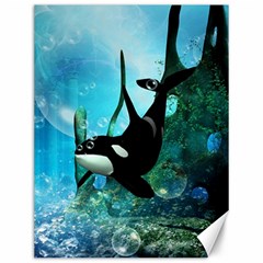 Orca Swimming In A Fantasy World Canvas 12  X 16  