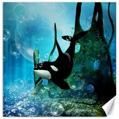 Orca Swimming In A Fantasy World Canvas 16  X 16  