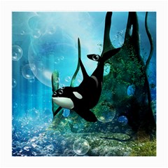 Orca Swimming In A Fantasy World Medium Glasses Cloth (2-side)