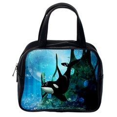 Orca Swimming In A Fantasy World Classic Handbags (one Side)