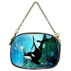 Orca Swimming In A Fantasy World Chain Purses (one Side) 