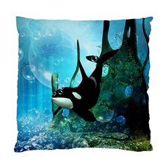 Orca Swimming In A Fantasy World Standard Cushion Case (one Side) 