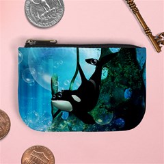 Orca Swimming In A Fantasy World Mini Coin Purses by FantasyWorld7