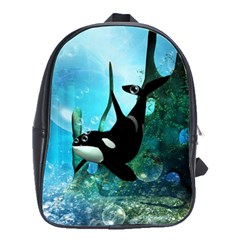 Orca Swimming In A Fantasy World School Bags(large) 