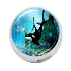 Orca Swimming In A Fantasy World 4-port Usb Hub (two Sides) 