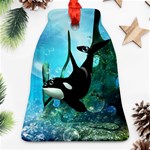 Orca Swimming In A Fantasy World Bell Ornament (2 Sides) Back