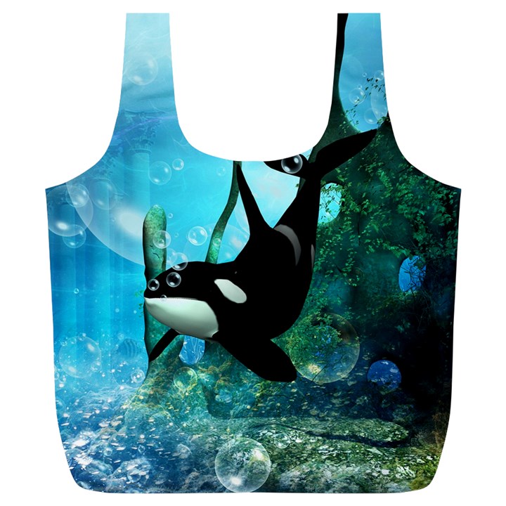 Orca Swimming In A Fantasy World Full Print Recycle Bags (L) 