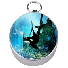 Orca Swimming In A Fantasy World Silver Compasses