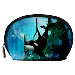 Orca Swimming In A Fantasy World Accessory Pouches (large) 